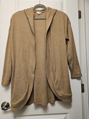 SO Camel Open Front Shawl Collar Cardigan Sweater XL
